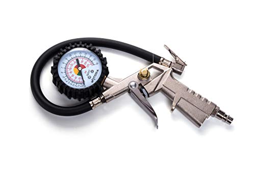 MotoDia MD3 Bandenpomp Met Drukmeter 220 PSI, Heavy Duty Voor Auto, Motorfiets En Fietsen Met Presta En Schrader Klep