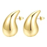 Pendientes Colgantes Para Mujer - Pendientes Colgantees, Pendientees Colgantees De Plata De Ley | Pendiente Grueso En Forma De Lágrima De Plata, Colgantes Ligeros En Forma De Gota, Joyería De Eur
