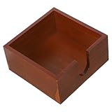 SHINEOFI Dispensador de Servilletas de Madera Cuadrado Vintage, Servilletero Decorativo para Hogar y Restaurante, Diseño Lateral Ahuecado, Base Estable para Mesa de Comedor y Cocina