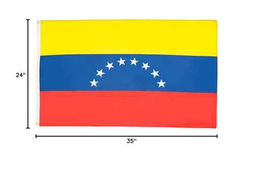 Image of AZ FLAG - Venezuela 8 Stars Flag - 2x3 Ft - 100D Polyester New Venezuelan Without Arms Banner with Two Metal Grommets - Fade Resistant - Vivid Colors - 2' x 3' Feet - 90x60 Cm