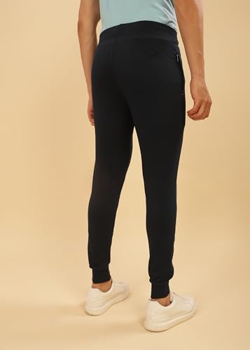 Image of Force NXT Men's Super Combed Cotton Rich French Terry Fabric Solid Joggers | Active Joggers for Men | Comfortable Waistband with Zipper Pocket for Daily Workout
