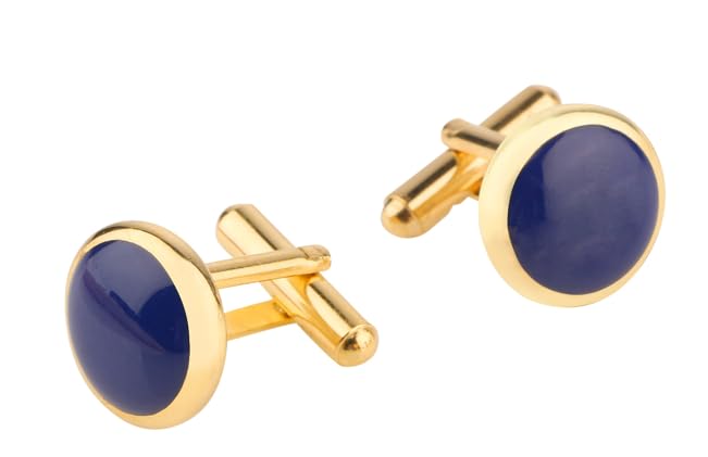 tripin Cufflink Set for Men in a Gift Box (BIG GOLDEN BLUE)-picture-18