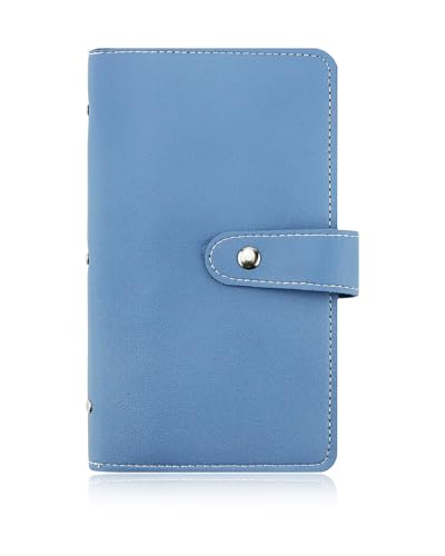GAUENEEN Credit Card Holder, Leather Business Card Organizer with 96 Card Slots, Professional Card Book Case for Cards and Important Documents to Prevent Loss or Damage (Blue) - Thumbnail 2