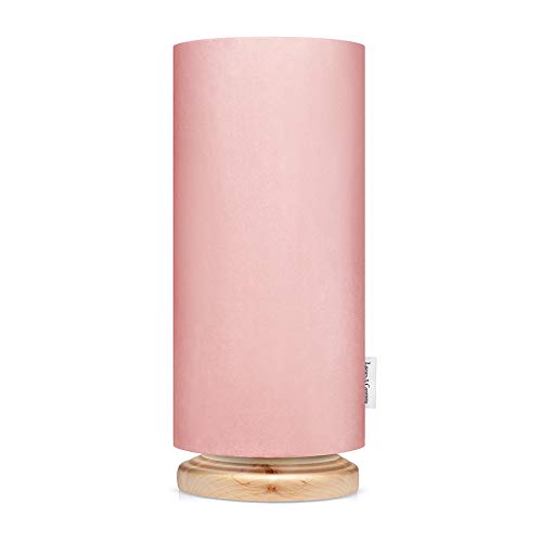 Lamps & Company Nachttischlampe Kinder, Tischlampe rosa, perfekt für Deko Kinderzimmer Mädchen, dieses kleine Nachtlicht Kinder hat Lampenschirm Samt und H. 32 cm, besonderes Babyzimmer Deko Cover