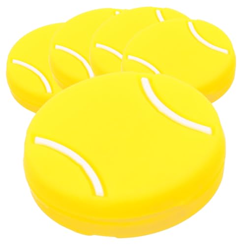 KESYOO 5pcs Silicone Racket Damper Tennis Present for Men Sports Racket Yellow