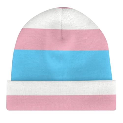 Transgender Pride Flag Kids Beanie Hat for for Girls Boys Children Cap Winter Knitted Chemo Cancer Headwear Accessories Gifts Decoration Black4