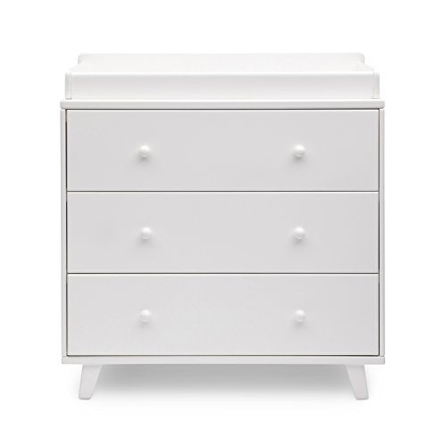 Image of Delta Children Ava 3 Drawer Dresser with Changing Top, Greenguard Gold Certified, White