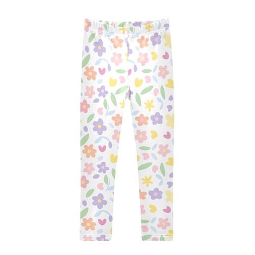 senya Girls Printed Leggings Yoga Pants Cute Flowers Pattern for Kids in 4t to 10 Years, 4T