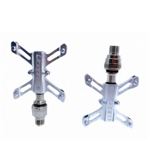 折りたたみ自転車のペダルアルミ合金軽量両面滑り止め左右セット forロードバイク/マウンテンバイクなど用(銀)