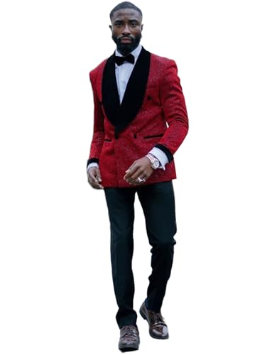 Men's Suit Double Breasted Rayon Jacket Black Pants Shawl Lapel Tuxedos for Homecoming