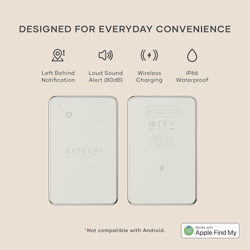 Image of Satechi FindAll Wallet Card with Find My, Wallet Tracker Card with Left Behind Notification, Sound Alert and Wireless Charging, Works with iPhone, iPad, Mac - Sand