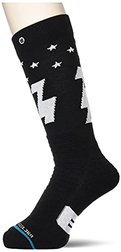 Stance Kids Fully Charged Snow Socks (Black, Large (Kids 3-5.5 / Men 3-5.5 / Women 5-7.5))
