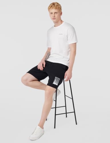 Calvin Klein Herren T-Shirt Kurzarm Micro Logo mit Rundhalsausschnitt, Weiß (Bright White), XL – Ansicht 2