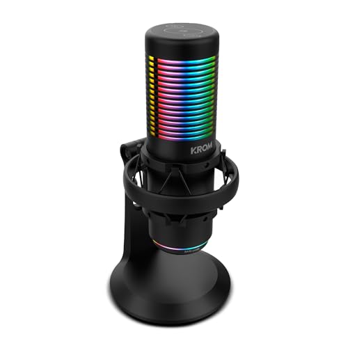 Miniatura 2 de KROM Kaze – Kit Micrófono Streaming HQ con 2 Cápsulas de Condensador, Cardioide/Omnidireccional, Montura Anti-Shock, RGB, Compatible Windows, MacOS, Android e iOS – Negro