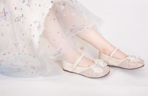 Girls Ballerina Dress Shoes with Bow Glittler Flower Wedding Party Princess Mary Jane Flats for Toddler/Little Kid2