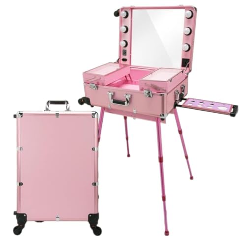 Trolley Makeup Case Rolling Luggage Makeup Tool Box Removable Folding Beauty Case Dresser Suitcase Bag (Color : B, Size/1247 (Color : D, Size