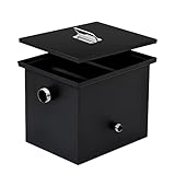 OUKIDR Commercial Grease Trap, Carbon Steel 8Lbs Grease Interceptor for Kitchen Under Sink, Oil-Water Separator with Side Water Inlet for Restaurant Factory Home Kitchen