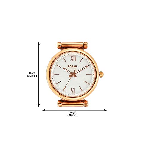 Image of Fossil Womens Carlie 28 mm White Dial Stainless Steel Analogue Watch - ES4433
