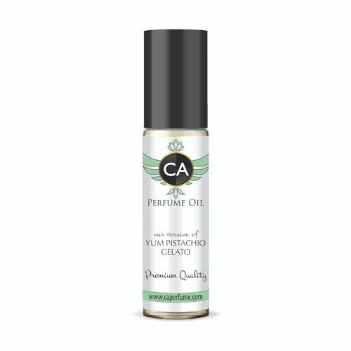 CA Perfume Impression of Yum Pistachio Gelato Unisex Fragrance Oil Gourmand Scent Long Lasting Perfumes for Women &amp; Men Travel Size TSA Ready Mini Parfum Body Oil Roll-on 0.33 Fl Oz 10ml