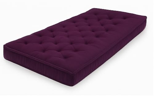 Image of ATOOTFUSION Cotton Floor Mattress, 4 inch Thick Tufted Cushion, 72 x 30 inch, Foldable, Rollable Light Weight Cotton Mattress (Purple)