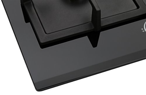 Foto von K&H Glas Gaskochfeld 70cm [5 ZONEN] - Gasherdplatten Erdgas - Wok Brenner - Thermoelement Flammenaustrittssystem - 5Z-KHG - Autark - Gasbetrieben - Gehärtetes Sicherheitsglas - Abschaltautomatik