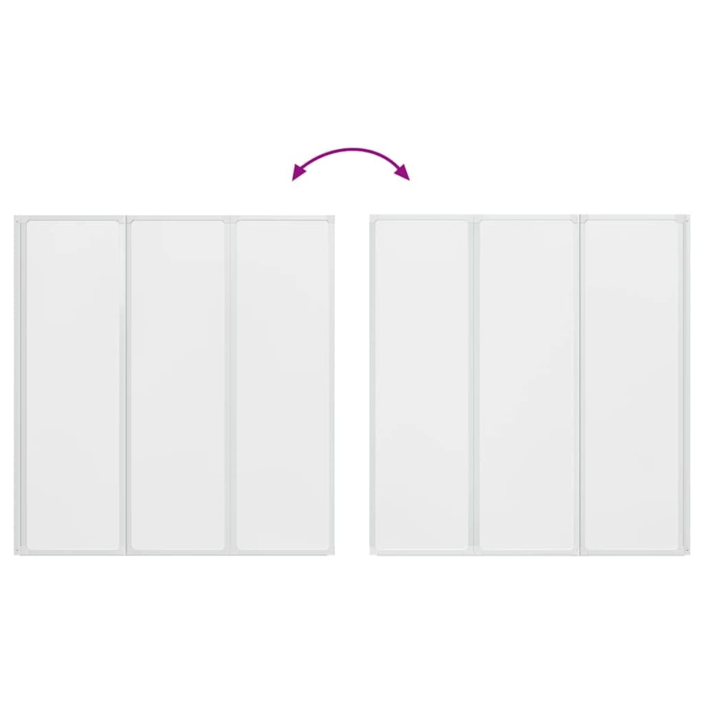 Mampara de ducha plegable de 132 x 141 cm, 3 piezas con marco de aluminio resistente, antisalpicaduras para baño