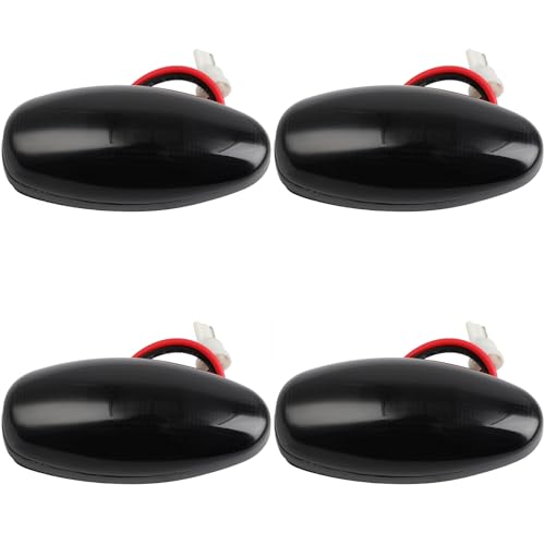 ECCPP 4x LED Fender Bed Side Marker Lights Set Fit For GMC Sierra 3500 3500 HD 2001-2006 For Chevy Silverado 1500 3500 2500 HD 3500 HD Smoked Lens Amber/Red Light Front Rear Side Fender Light