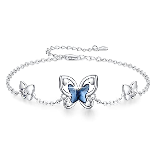 CUOKA MIRACLE Animal Bracelet 925 Sterling Silver Elephants/Turtle/Butterfly/Frog Bracelet Adjustable Bracelet Jewelry Gifts for Women Mom Daughter Best Friend