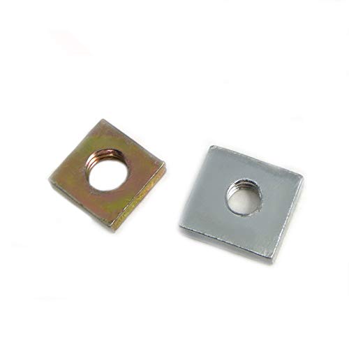 100pcs Galvanized Thin Square Nuts - Rectangular Nuts for Mechanical Equipment, M2 M2.5 M3 M4 M5 M6(M6x10x10x2.5)
