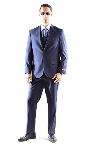 Caravelli Men's Single Breasted 2 Button Extra Fine Slim Fit Dress Suit
