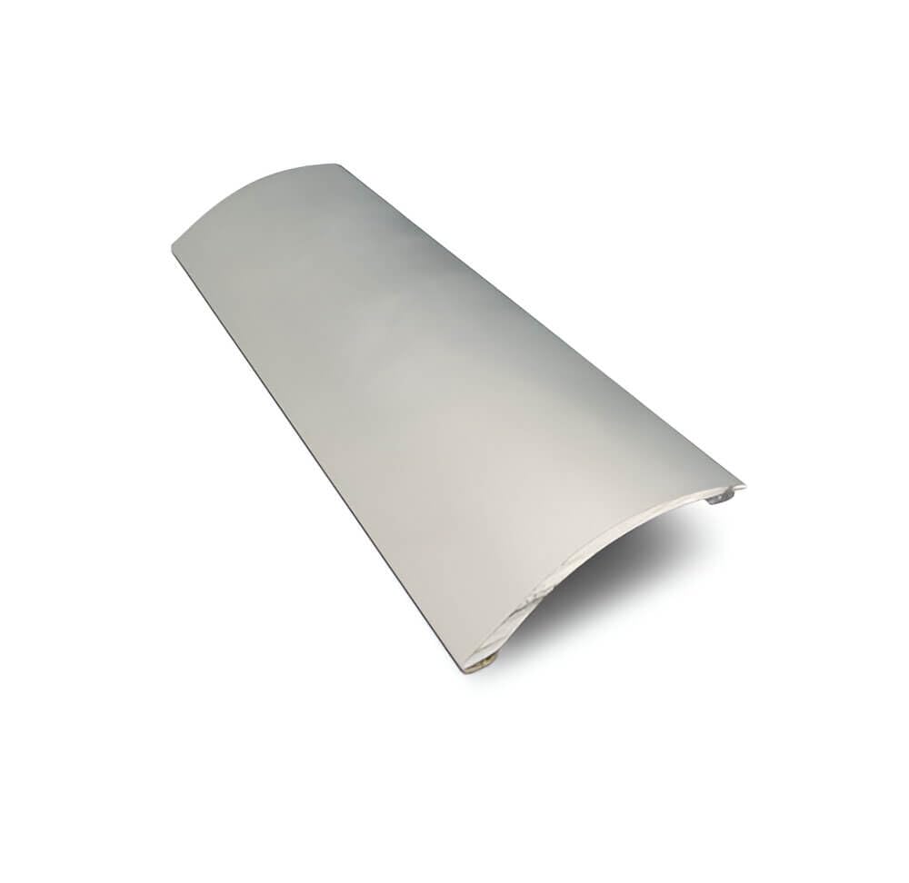 Express Nosings Self-Adhesive Aluminium Floor Transition Reducer Profile, 40mm Width, Max15mm Height Difference, No-Drill Installation, Matt Silver