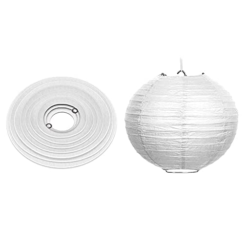 WIRESTER 10 Pack Lanterns (10 Inch) Tissue Paper Decorations for Wedding, Party, Birthday, Baby Shower - White