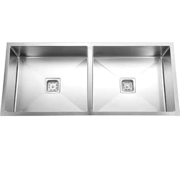 STAINLESS STEEL KITCHEN SINK, 45 x 20 x 10 Inch, SS-304 Grade Double Bowl Handmade Kitchen Sink, Brushed Finish By MAKKU ENTERPRISES