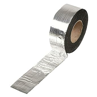 Image of OMEGA Butyl Adhesive Aluminium Waterproof Heavy Duty Leakage Repair Flashing Tape, Roll for Roof, Water Tank, Pipe, Window, Gutter, Crack & Joint Sealing (50mm x 10mtr)