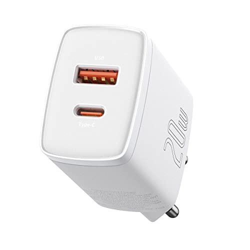 Carregador de Parede Baseus Compact Quick Charger U+C 20W Branco,Modelo CCCP20UE