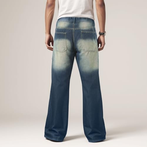 Baggy Jeans Men Relaxed Fit Denim Pants with Pockets Casual Wide Leg Jean Trousers Hip Hop Y2K Streetwear4