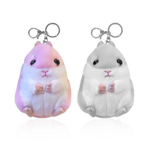 ZGDEIWGF 2 Llaveros De Hámster, Charms Para Bolso, Charms Para Mochila, Charms Decorativos, Llaveros Para Niñas, Accesorios Charm Para Bolso