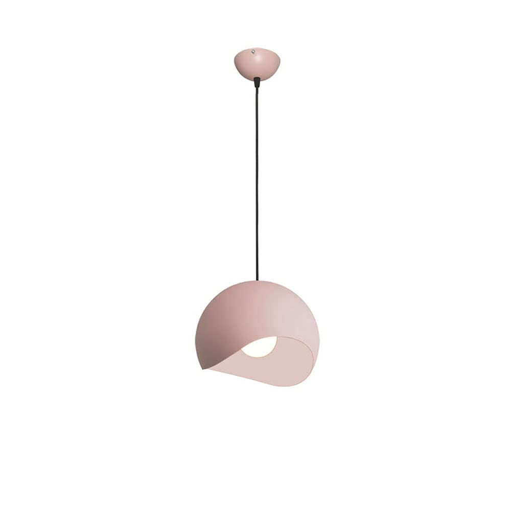 Granestner Nordic Retro Industrial Spherical Metal Chandelier - Elegant E27 Hanging Light for Restaurant, Bar, and Home Decoration(Pink,11.8in)