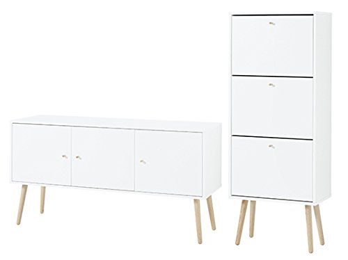 Germania 2-tlg. Garderoben-Set 8405-84 GW-Senja | Im skandinavischen Stil | 197 x 148 x 40 cm - 8405-84 Germania 2-tlg. Garderoben-Set 8405-84 GW-Senja | Im skandinavischen Stil | 197 x 148 x 40 cm