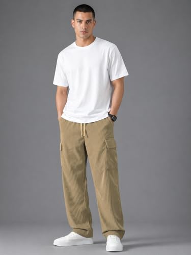Image of Cargo Joggers for Men - Everyday Loose Fit Utility Pants with 4 Pockets | Durable Outdoor & Hiking Trousers