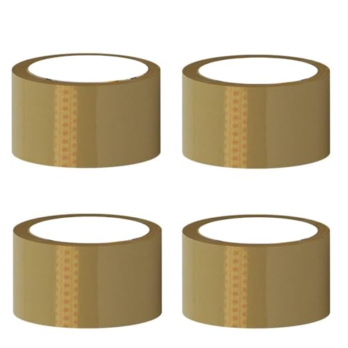 Image of ZOHRA Pack Of 4 Per Pack Self Adhesive Brown Packing Cello Tape - 65 Meters in Length - 48mm Width, BOPP Industrial Packaging Tape for E-Commerce Box Packing