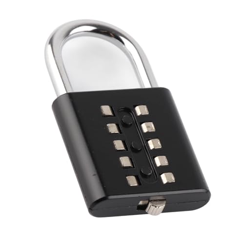Combination Padlock, Button Out Door Padlock, Button Out Door Padlock with Steel Shackle for Gym Cabinet Gate Toolbox Suitcase