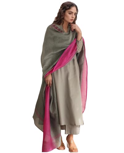 Kurta droite en viscose gris ensemble haut de gamme taille 5XL