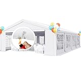 Quictent 20x30 Party Tent Heavy Duty Upgrade PVC Fire Retardent Vinyl Outdoor Gazebo Wedding Canopy Carport Shelter BBQ Tents with 10 Removable Sidewalls