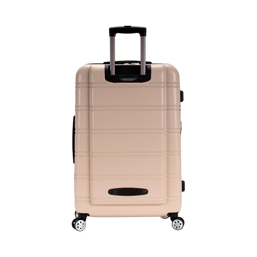 Image of Rockland Melbourne Hardside Expandable Spinner Wheel Luggage, Checked Large 28 inch, Champagne