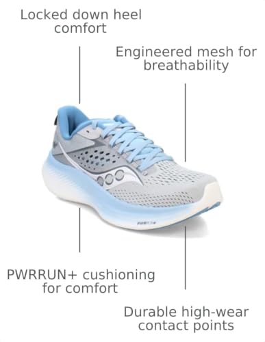 Image of Saucony Women's Ride 17 Sneaker, Cloud /Breeze, 10 Wide
