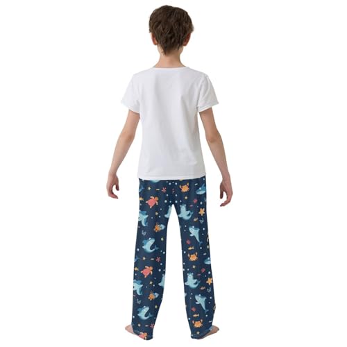 Crab Shark Boys Long Pants Soft Trousers Elastic Waist Kids Lounge Bottoms with Pockets S-XL3