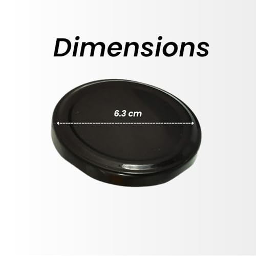 Image of Machak Glass Jar Lids Only 63mm | For 63 mm Mouth Jars (Black, 12Pcs)