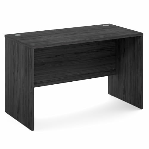 Image of Furinno Roger Computer Desk, 47 Inch Rectangular Executive Desk with Modesty Panel, Home Office Desk with Thick Tabletop, Desk Cord Grommet, Scratchproof, for Home Study, Office, Coastal Grey