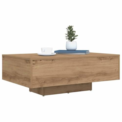 vidaXL Table Basse Chêne Artisanal 85 x 55 x 31 cm Bois d'ingénierie, Table Basse Moderne, Salon Élégant, LED Bas, Mobilier d'intérieur Multifonctionnel,...
